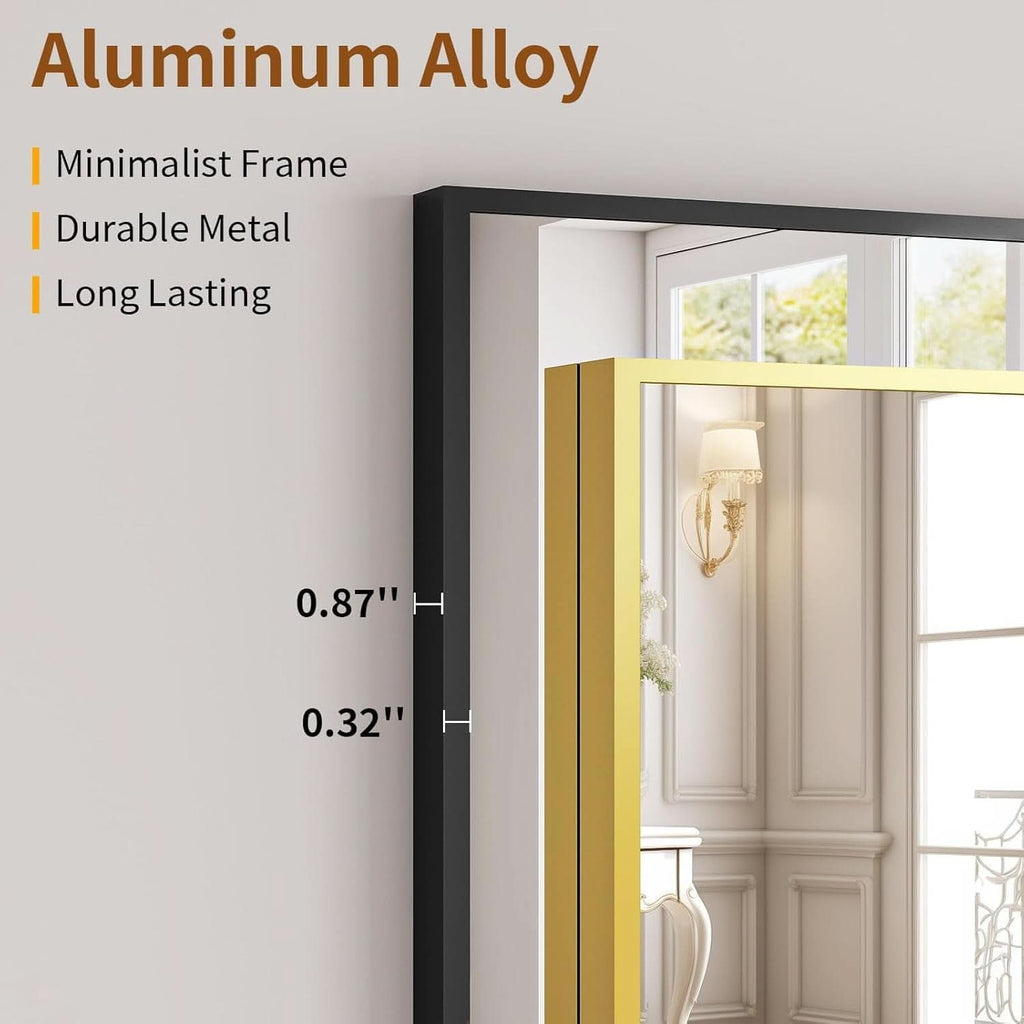 Gold Floor Mirror 21x57 Inch Full Length With Stand-2