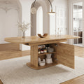 Extendable Oak Oval Dining Table with Storage