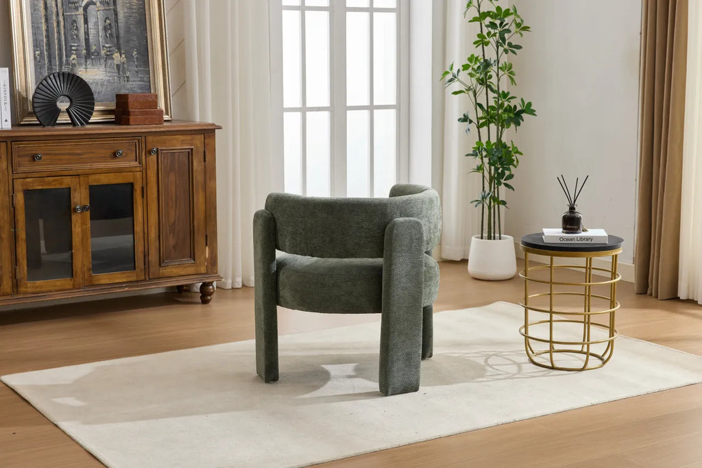 Green Bouclé Accent Chair