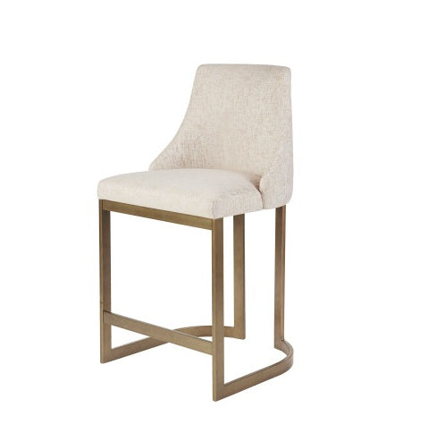 26" Upholstered Counter Stool with Metal Base