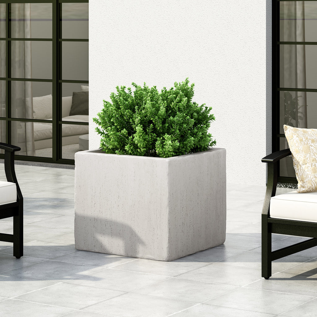 Ella Magnesium Oxide Planter Box – White, 22″ – White