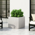 Ella Magnesium Oxide Planter Box – White, 22″ – White