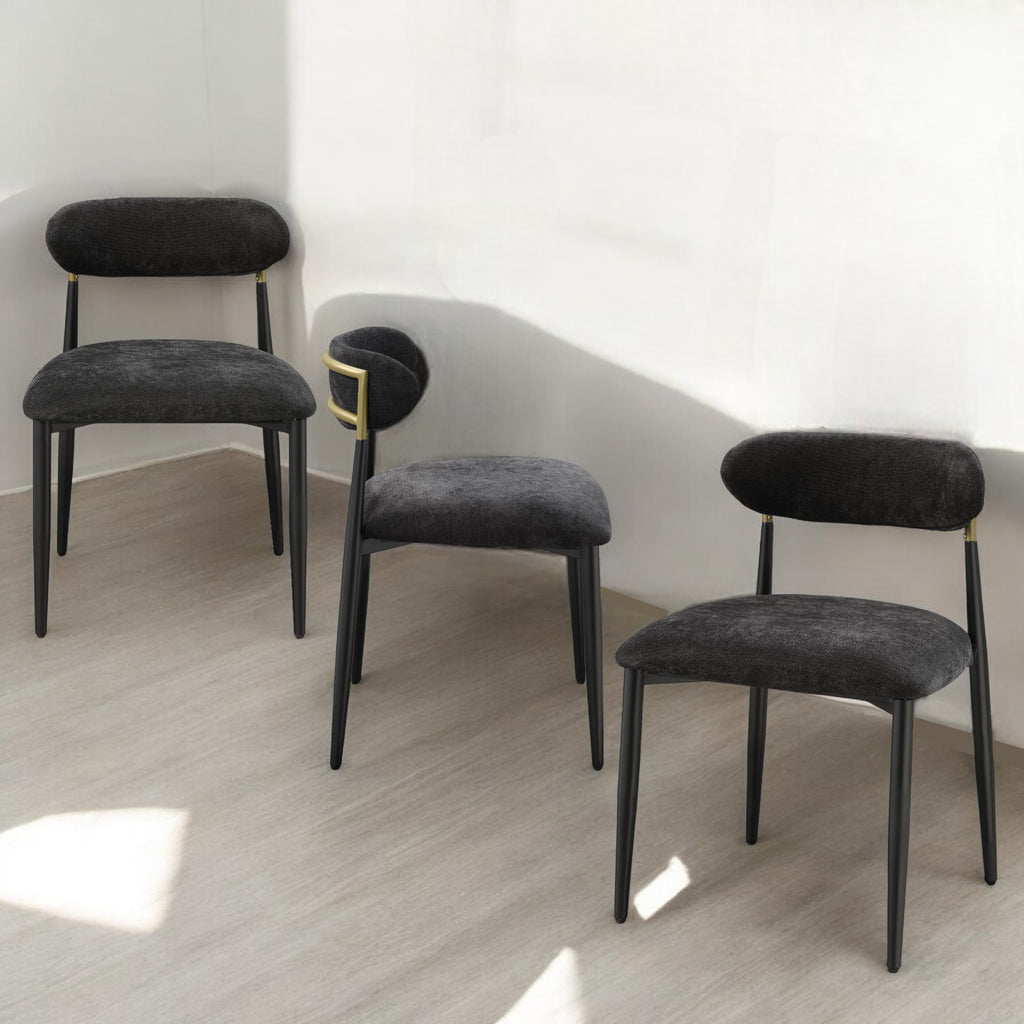 Set of 2 Jaramillo Upholstered Side Chairs – Black