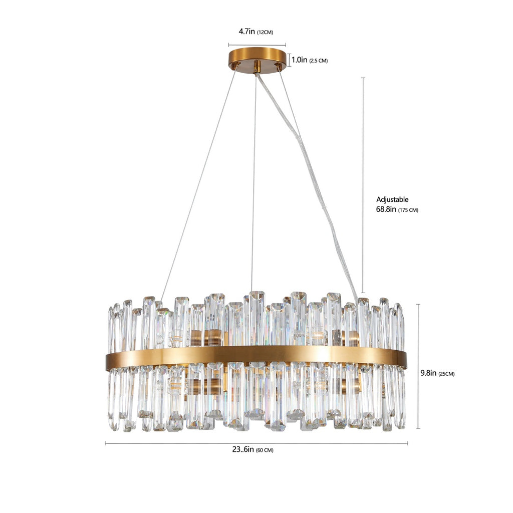 23.6" Modern Crystal Chandelier