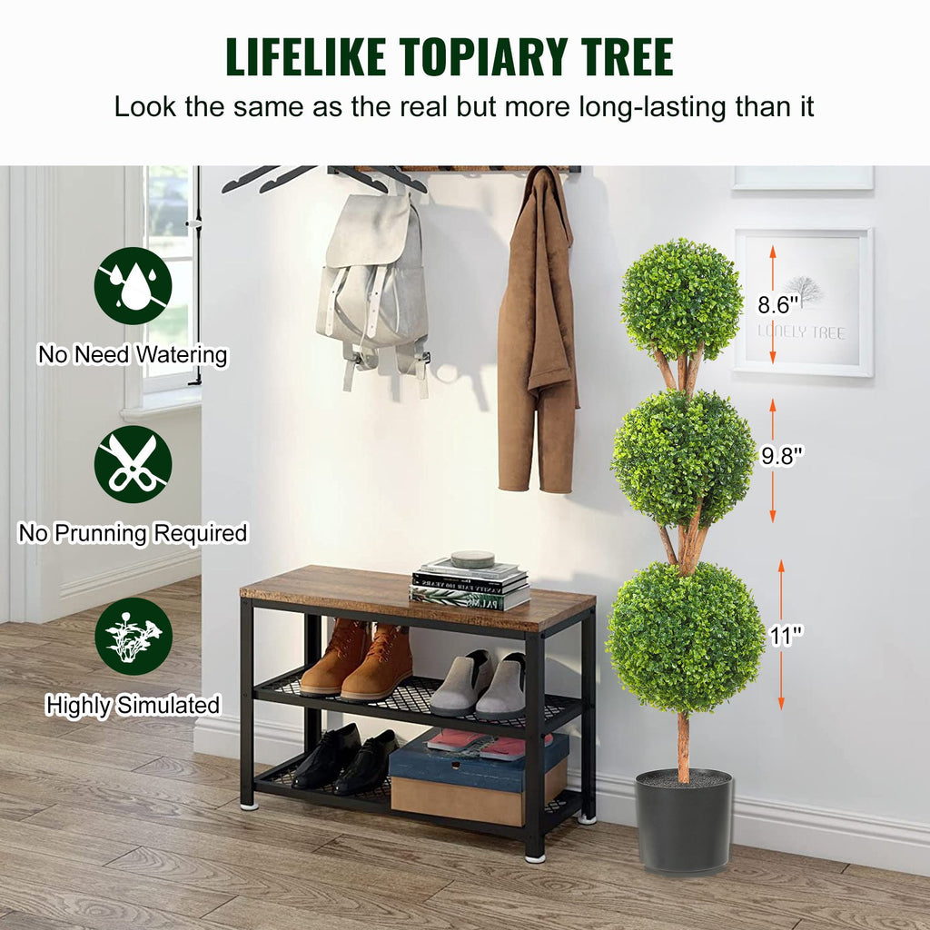 Set of 2 Artificial Boxwood Topiary Trees – 48″