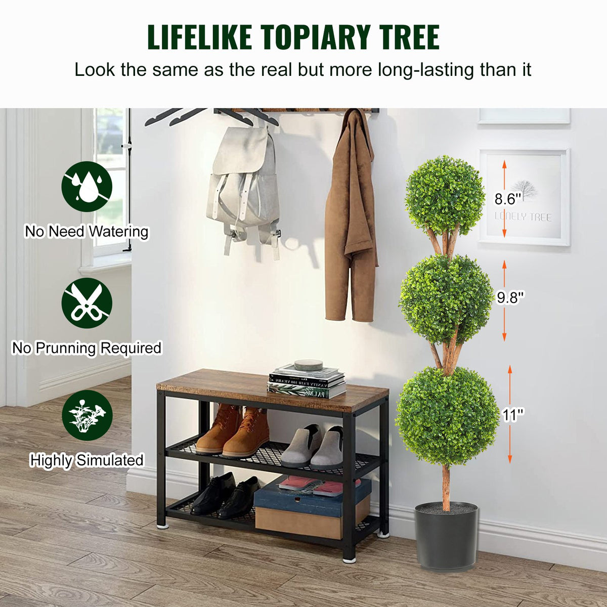 Set of 2 Artificial Boxwood Topiary Trees – 48″