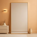 77x38 Inches Full Length Floor Mirror Gold Enamel Finish-0