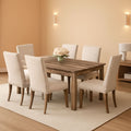 Rustic Dining Table Set Six NailheadAccents Chairs-0