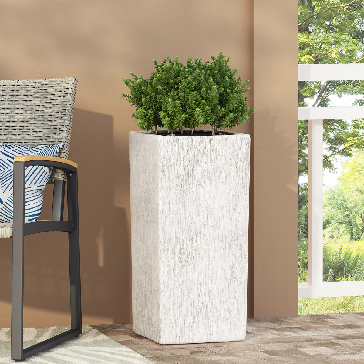 Modern Magnesium Oxide Planter – Antique White – Antique White
