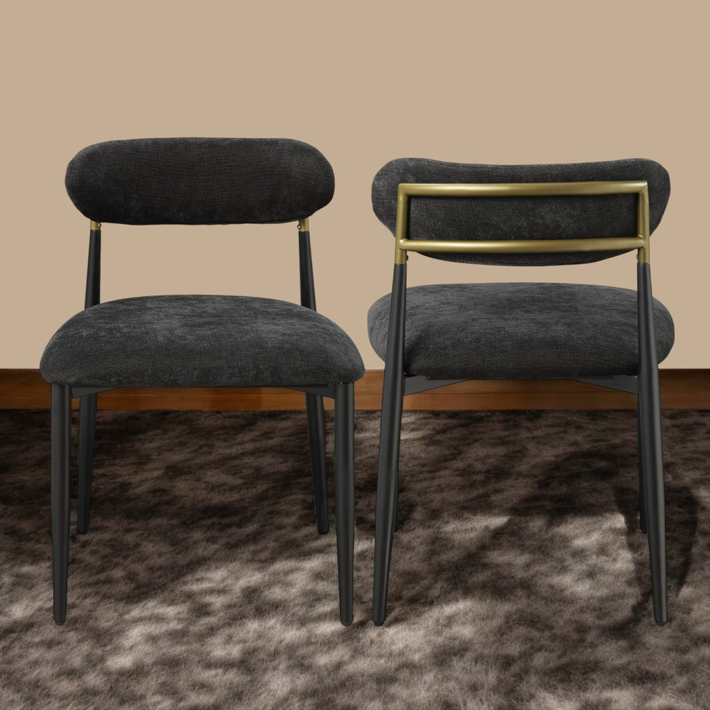 Set of 2 Jaramillo Upholstered Side Chairs – Black