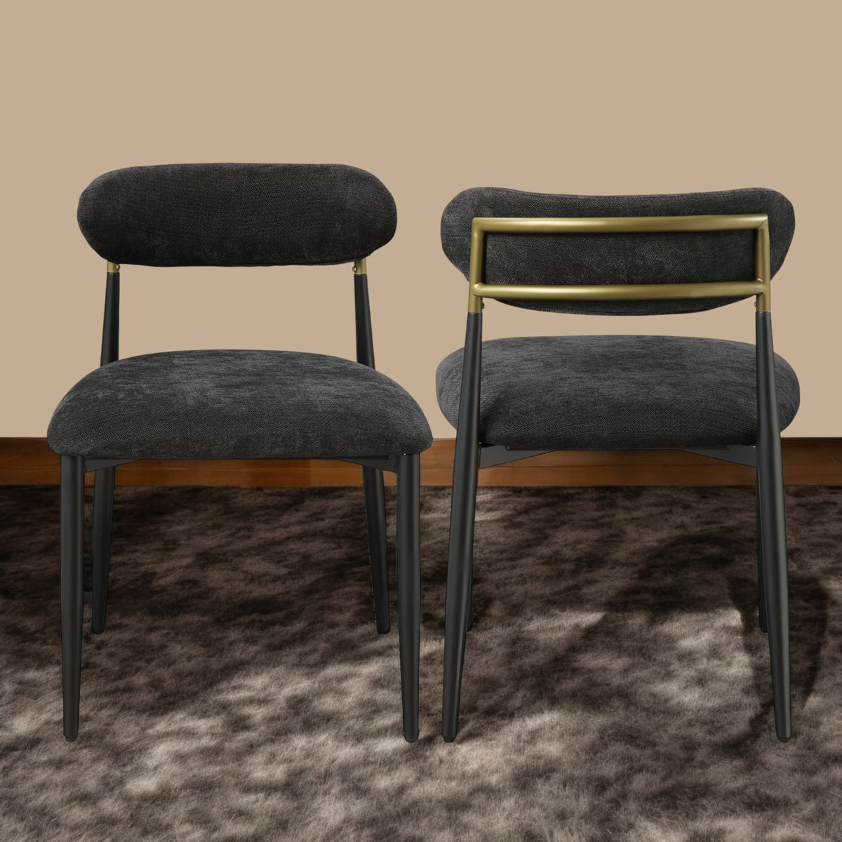 Set of 2 Jaramillo Upholstered Side Chairs – Black
