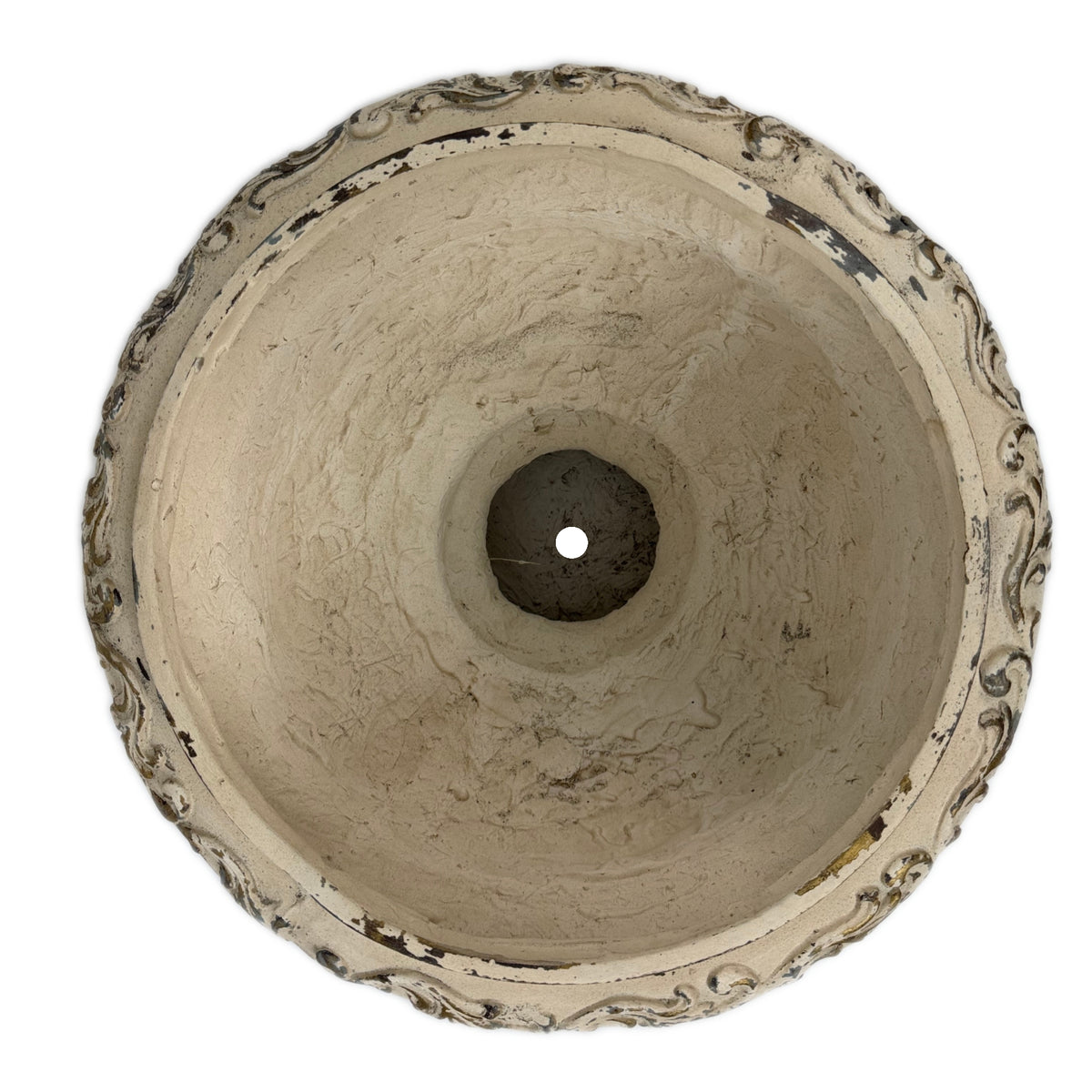Round Magnesium Oxide Garden Planter – Antique White
