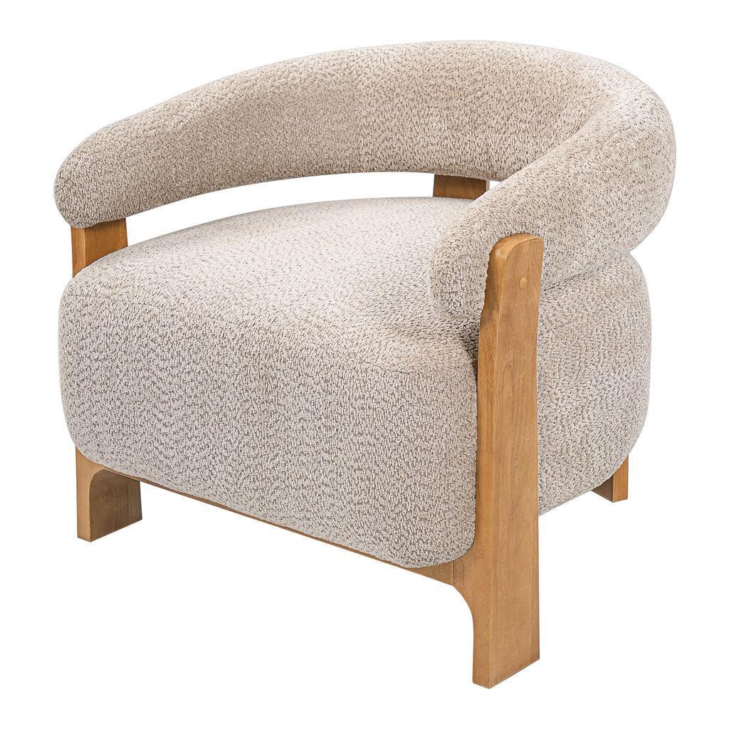 28.7" Taupe Bouclé Barrel Chair