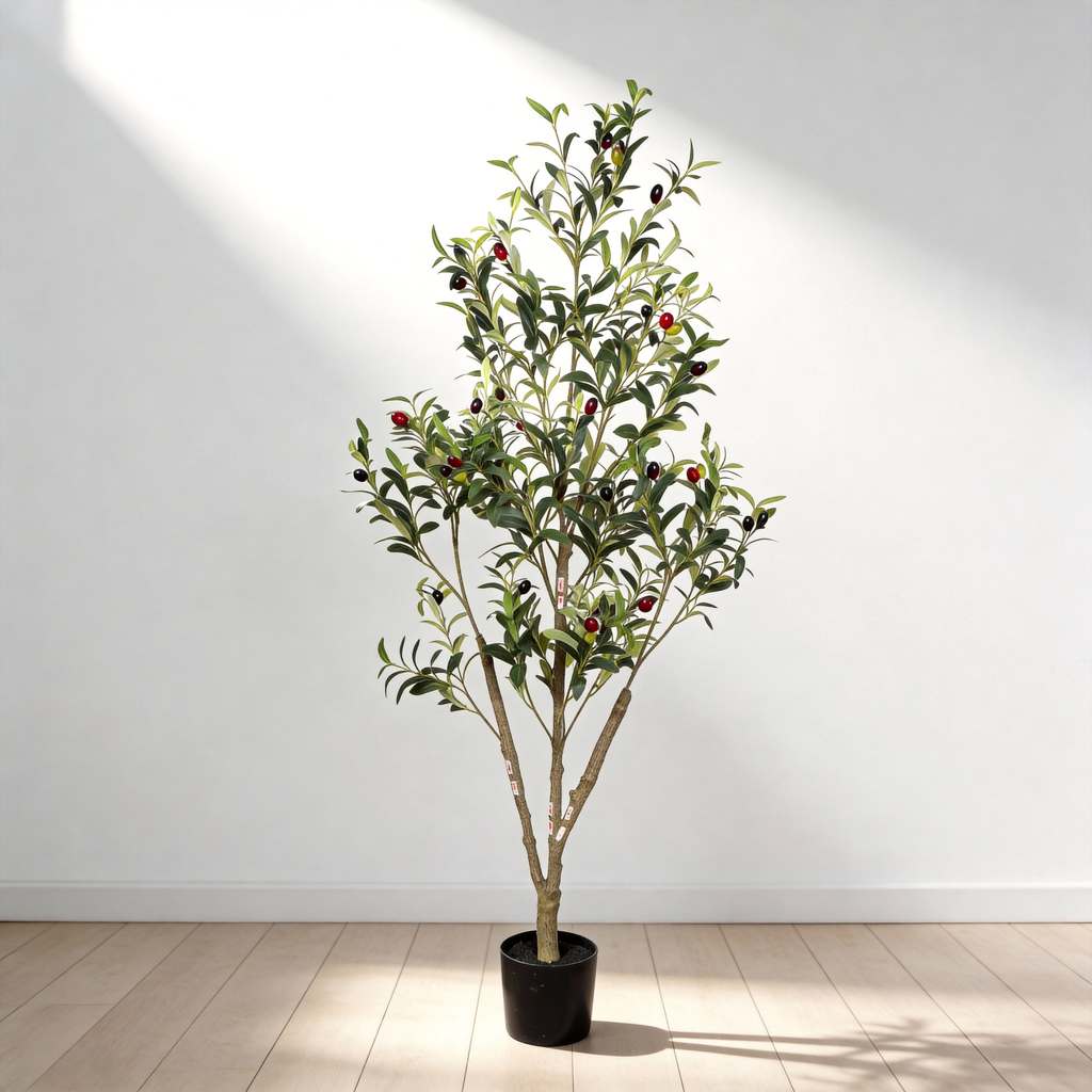 5′ Artificial Olive Tree in Black Pot