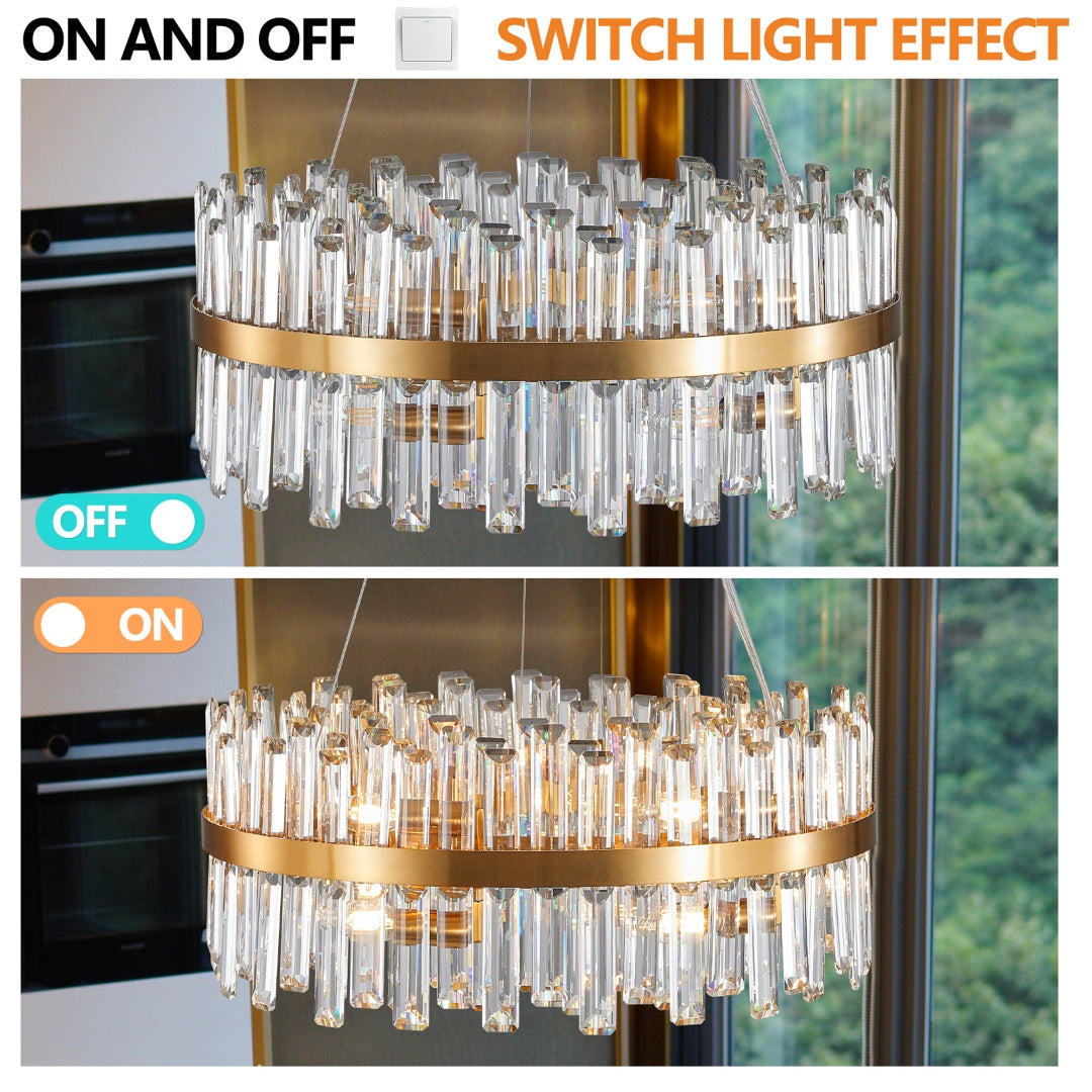 23.6" Modern Crystal Chandelier