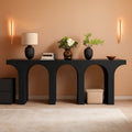 47Inch Black Arched Console Table Entryway Hallway-0