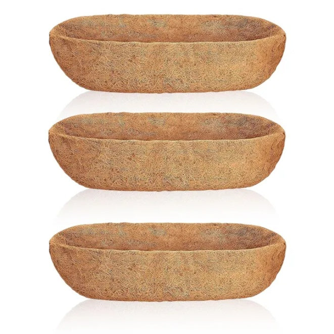 Set of 3 Coconut Coir Trough Planter Liners – 36″