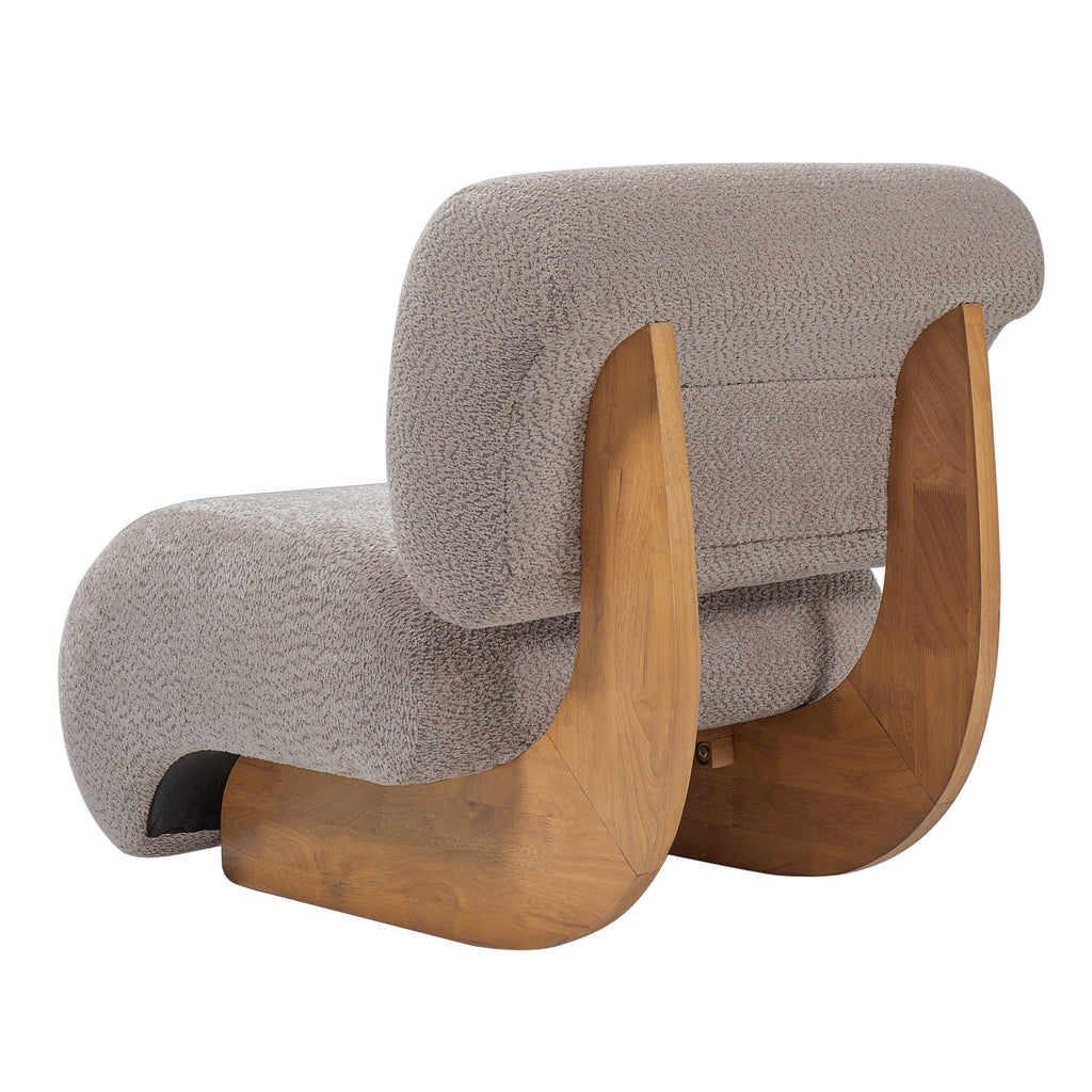 28" Curved Bouclé Accent Chair