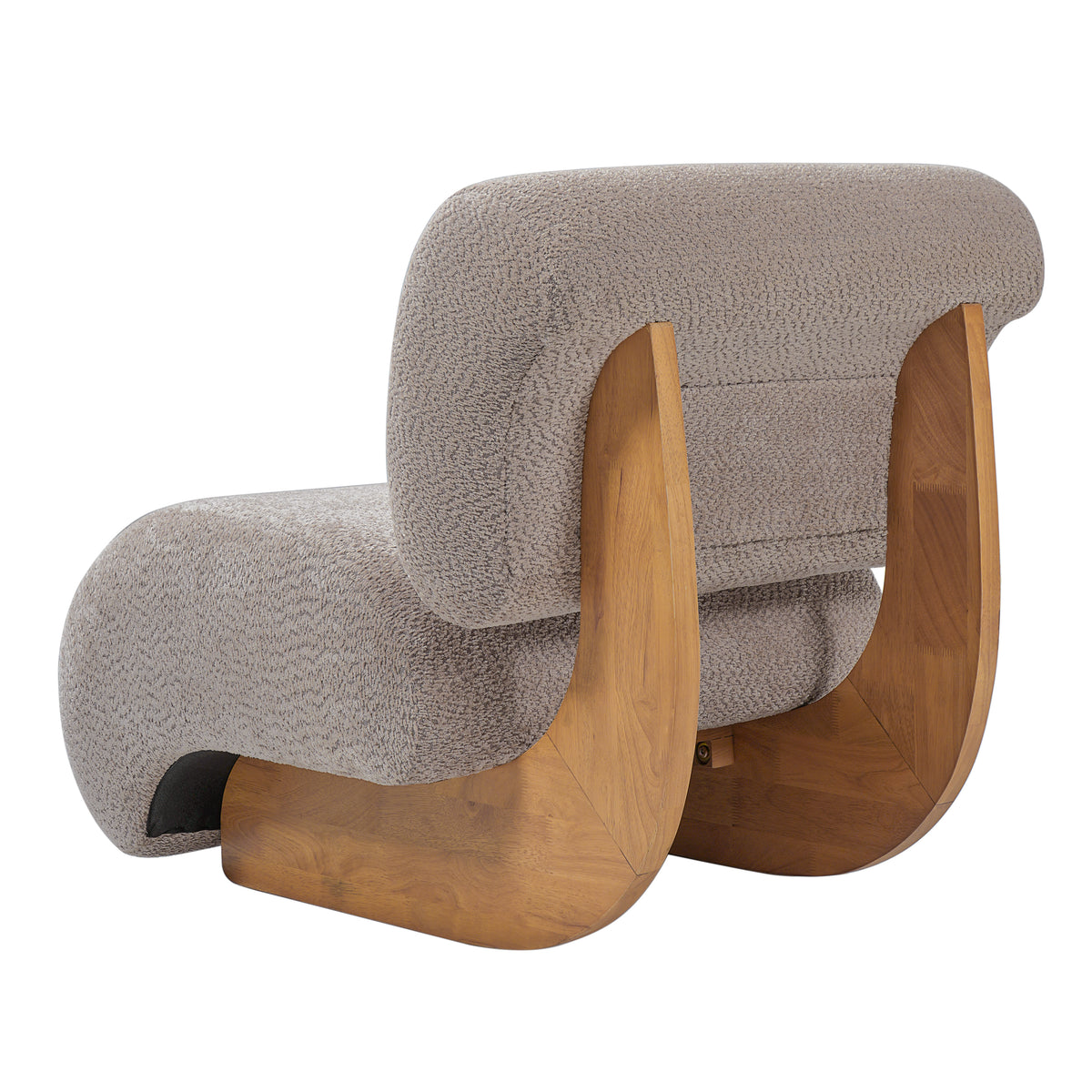 28" Curved Bouclé Accent Chair
