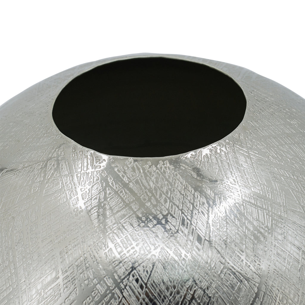 Silver-Streaked Aluminum Vase – 13″