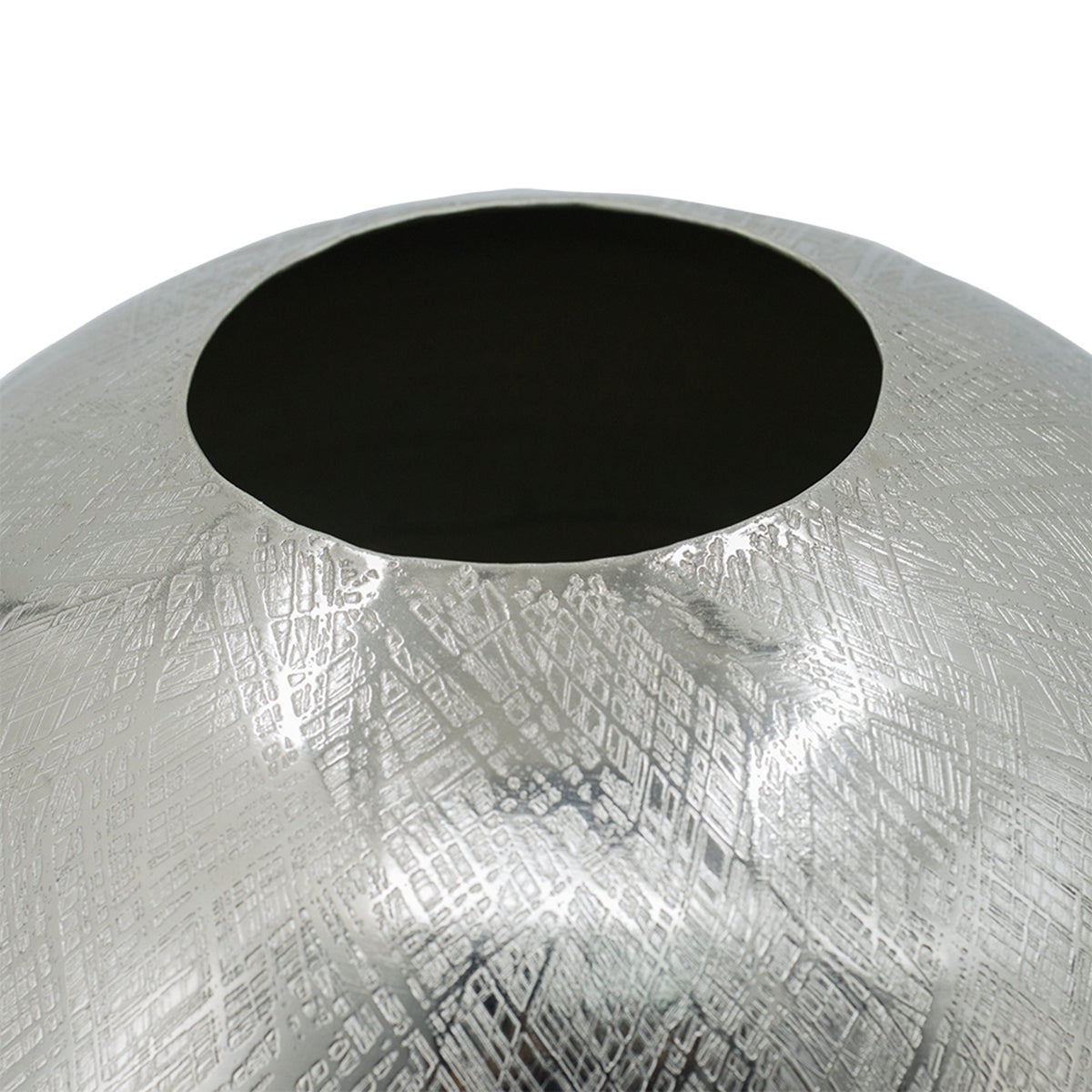 Silver-Streaked Aluminum Vase – 13″