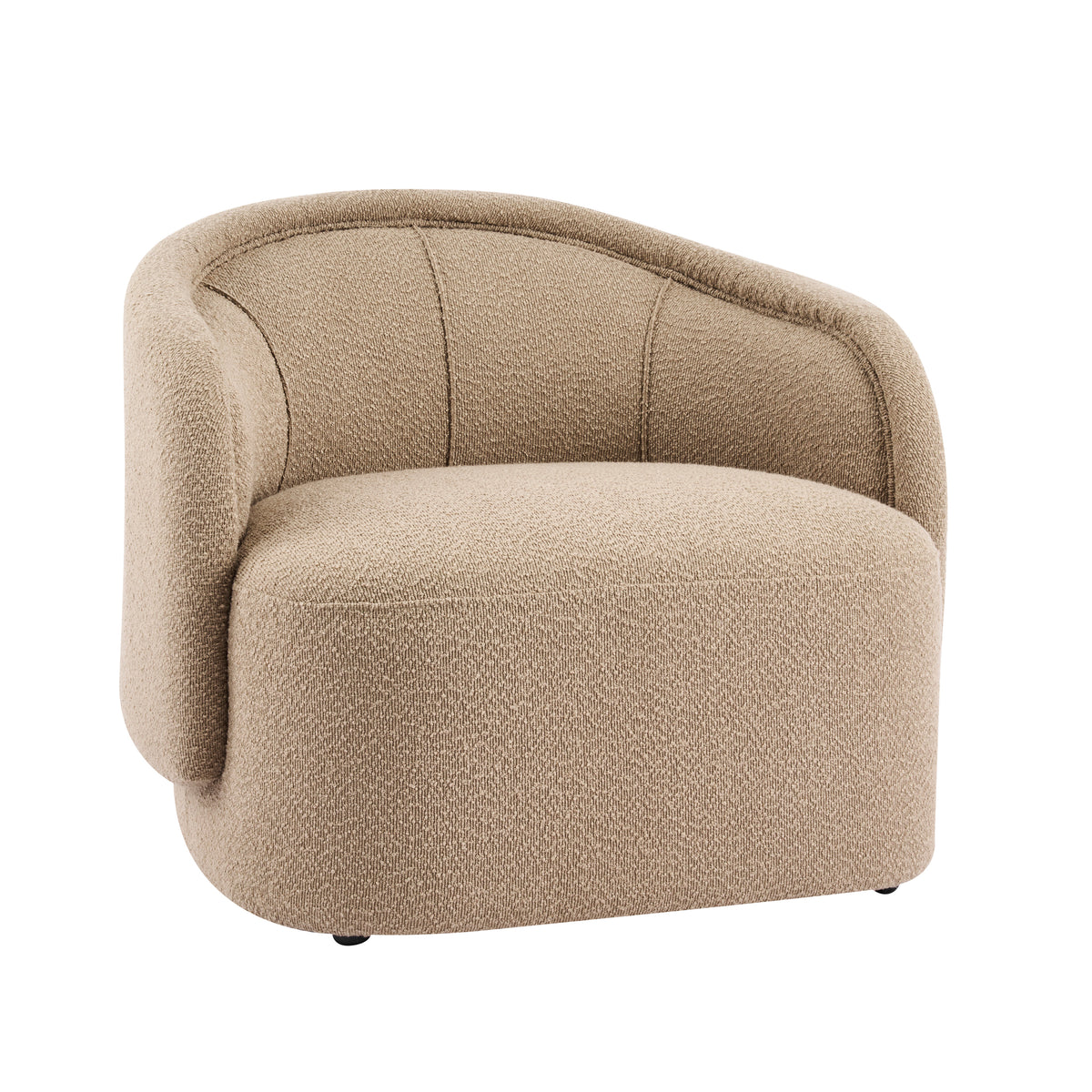 Amanda Beige Curved Bouclé Accent Chair
