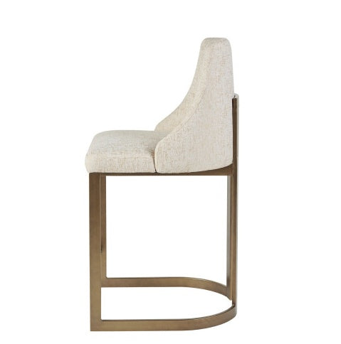 26" Upholstered Counter Stool with Metal Base