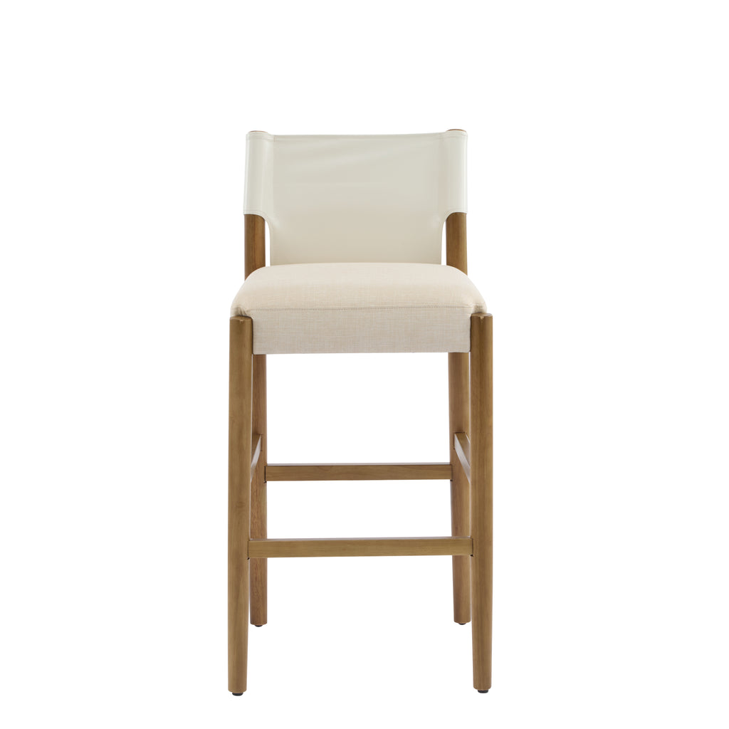 28.5" Solid Wood Bar Stools – Set of 2