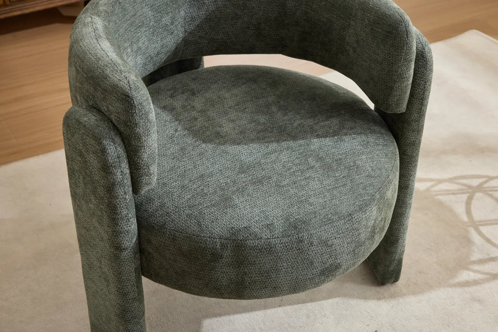 Green Bouclé Accent Chair
