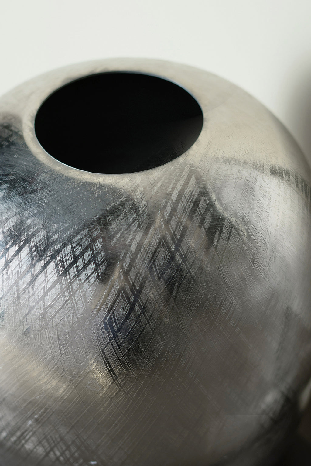 Silver-Streaked Aluminum Vase – 13″
