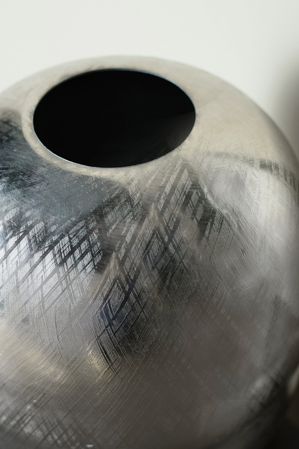 Silver-Streaked Aluminum Vase – 13″