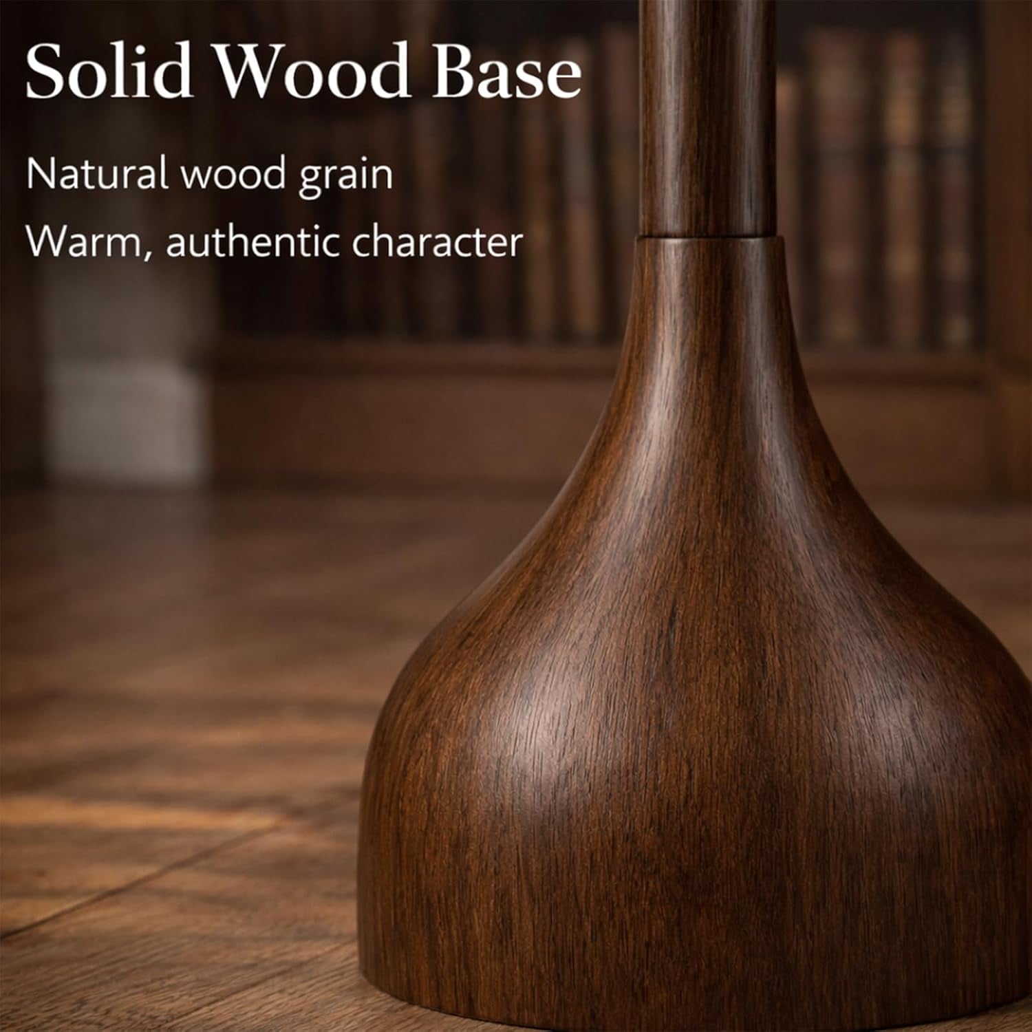 65 Inch Quarter Sawn Walnut Floor Lamp Teardrop Base-2