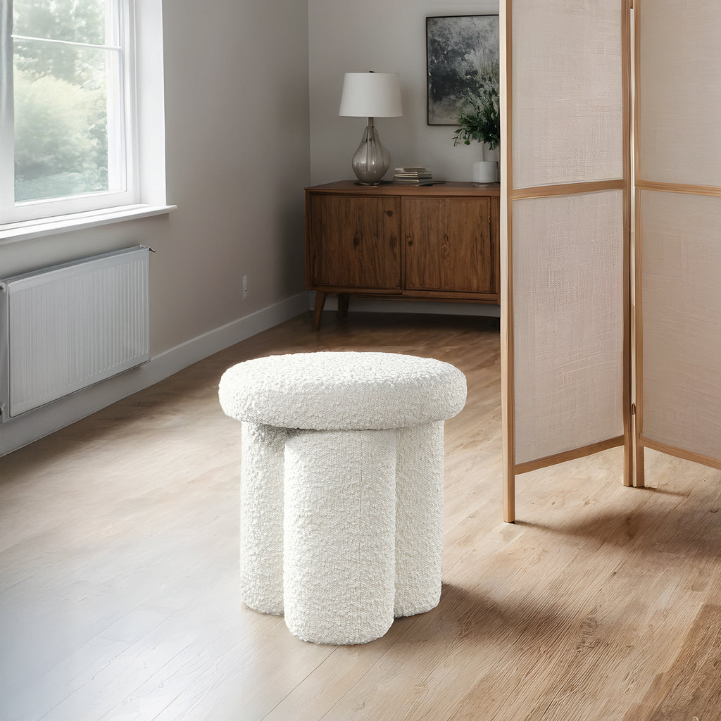 Wesley Ivory Bouclé Stool