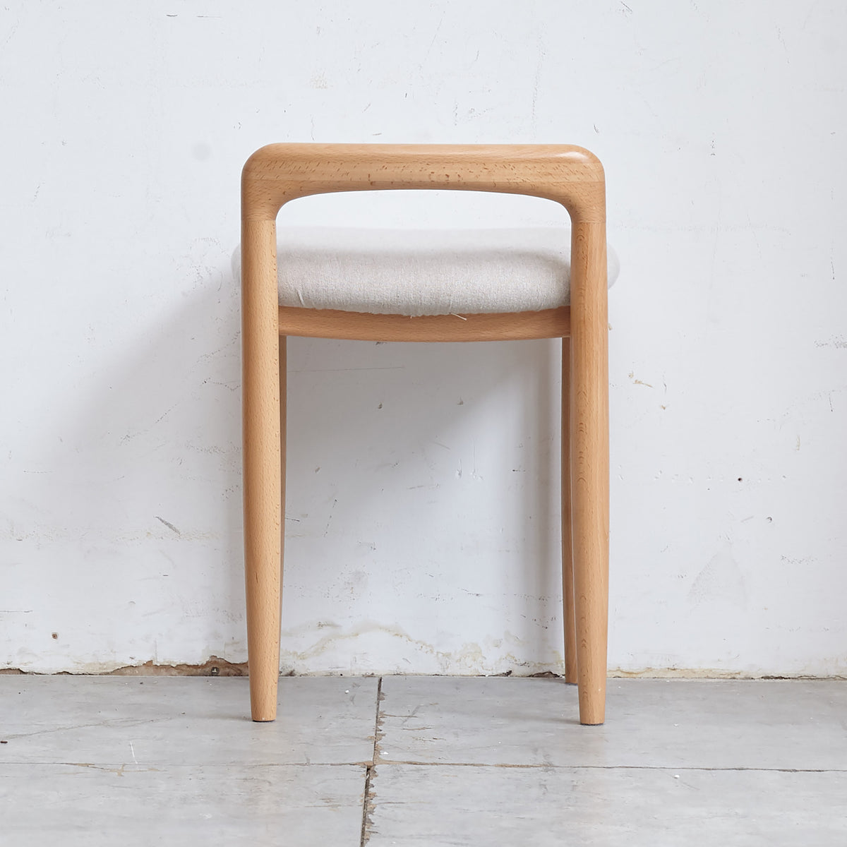Natural Wood Vanity & Accent Stool