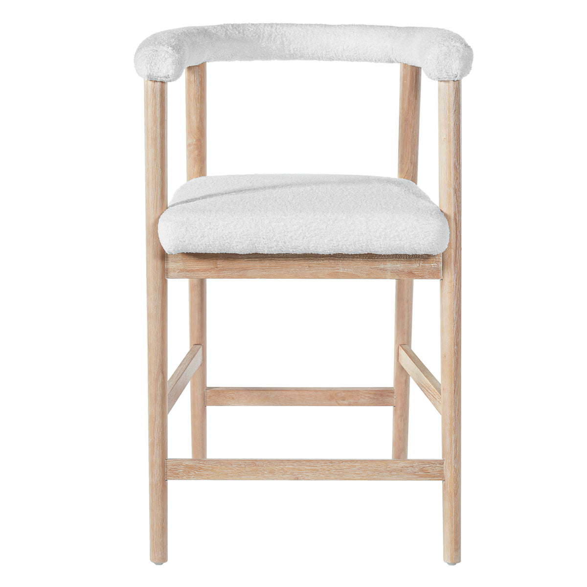 Set of 2 Upholstered Counter Stools – Natural, 25″ Seat Height