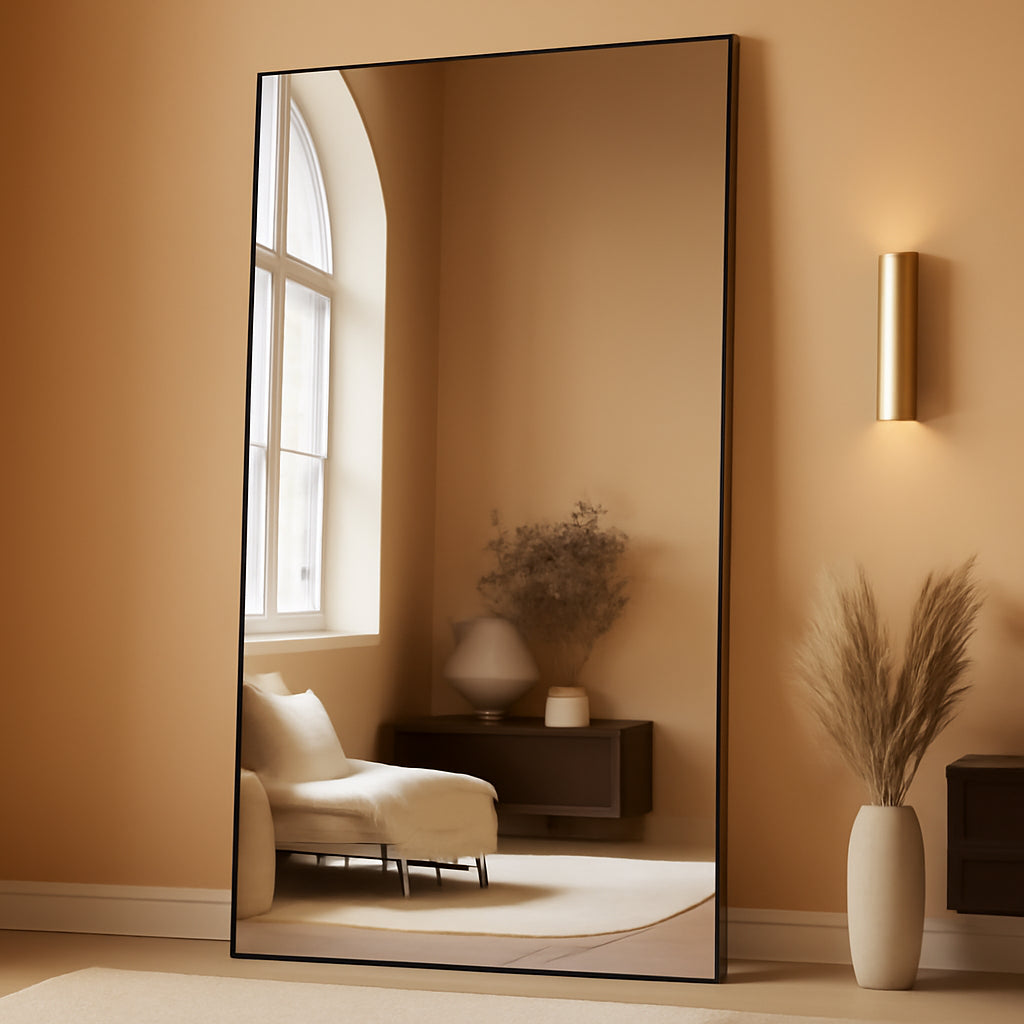 72x44 Inches Full Length Floor Mirror Freestanding Frame-0