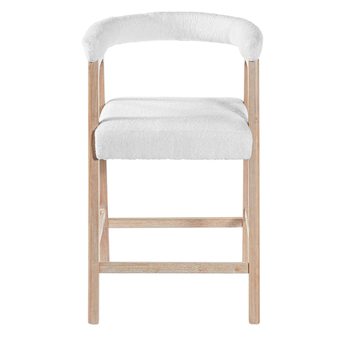 Set of 2 Upholstered Counter Stools – Natural, 26″ Seat Height