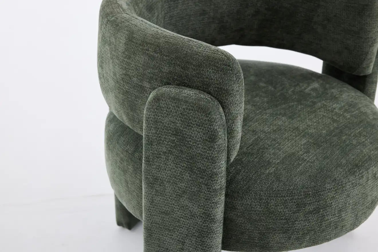 Green Bouclé Accent Chair