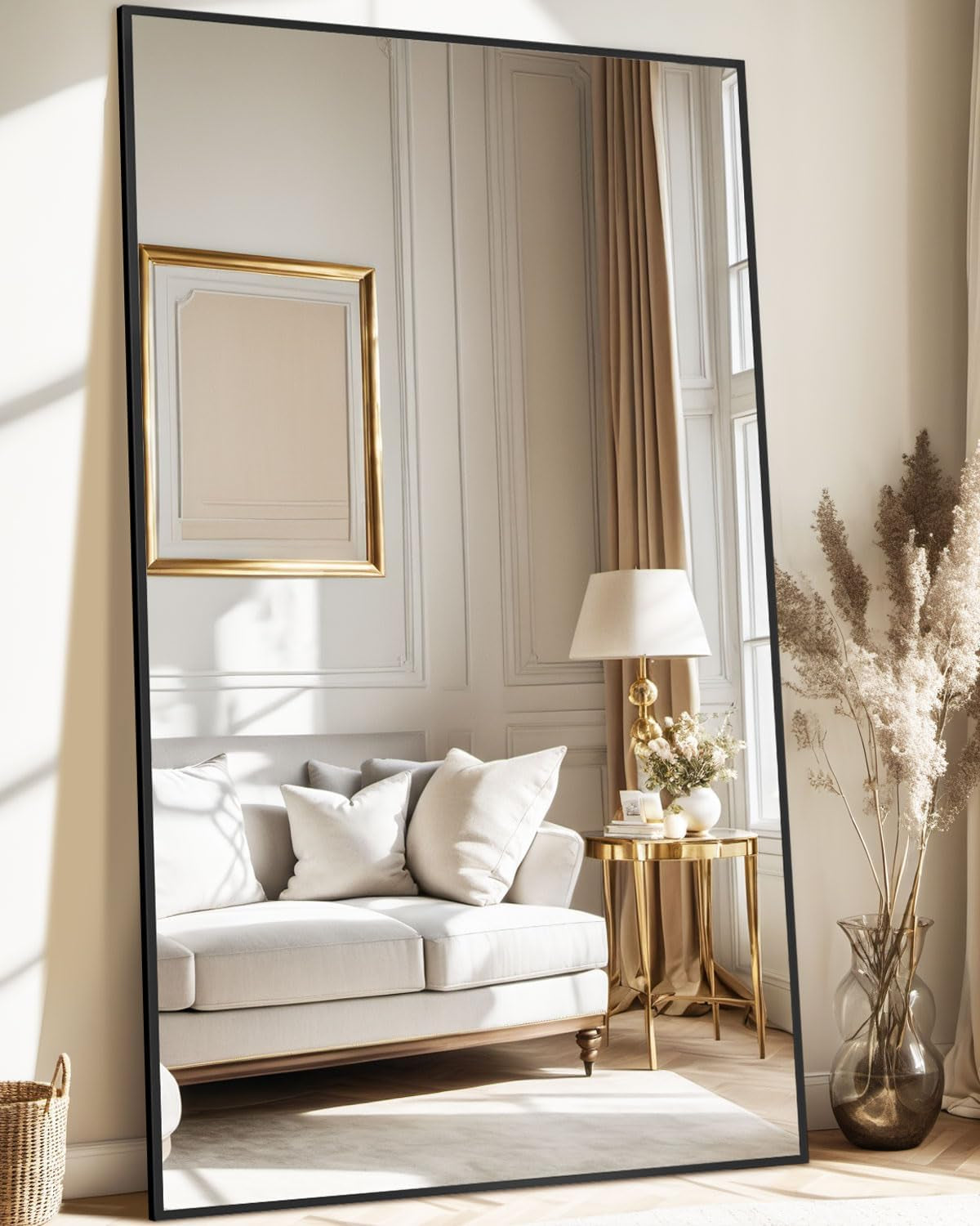 72x44 Inches Full Length Floor Mirror Freestanding Frame-1