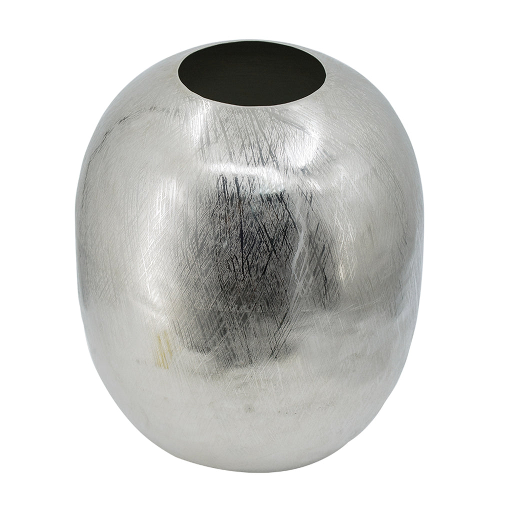 Silver-Streaked Aluminum Vase – 13″