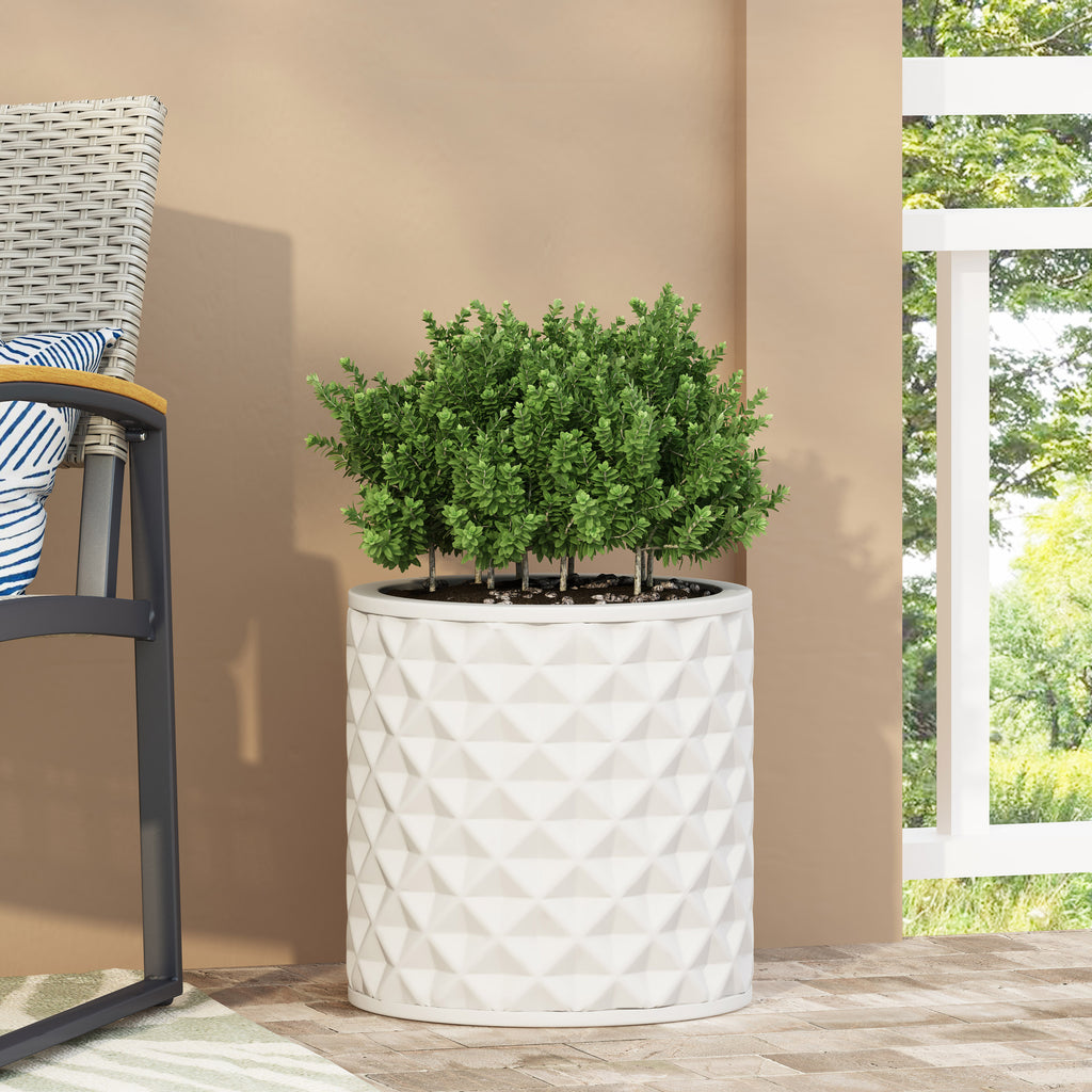 Tall Magnesium Oxide Planter – Antique White – Antique White