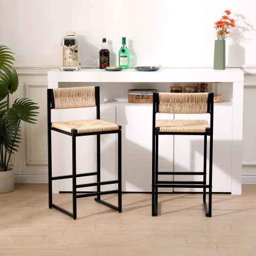 Honey Woven Bar Stools – Set of 2