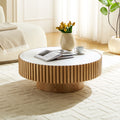 Nesting Sintered Stone Drum Coffee Tables – Oak – Oak
