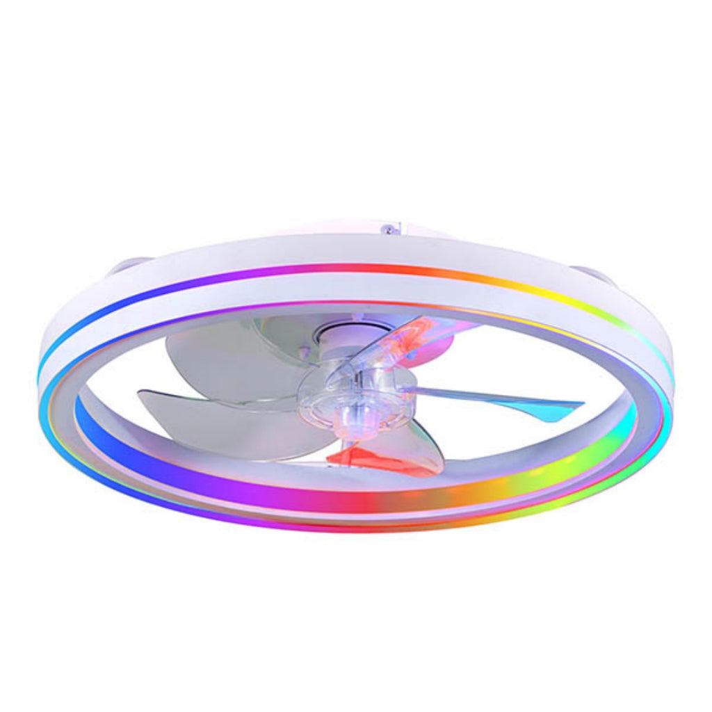 19" Smart RGB LED Low-Profile Ceiling Fan