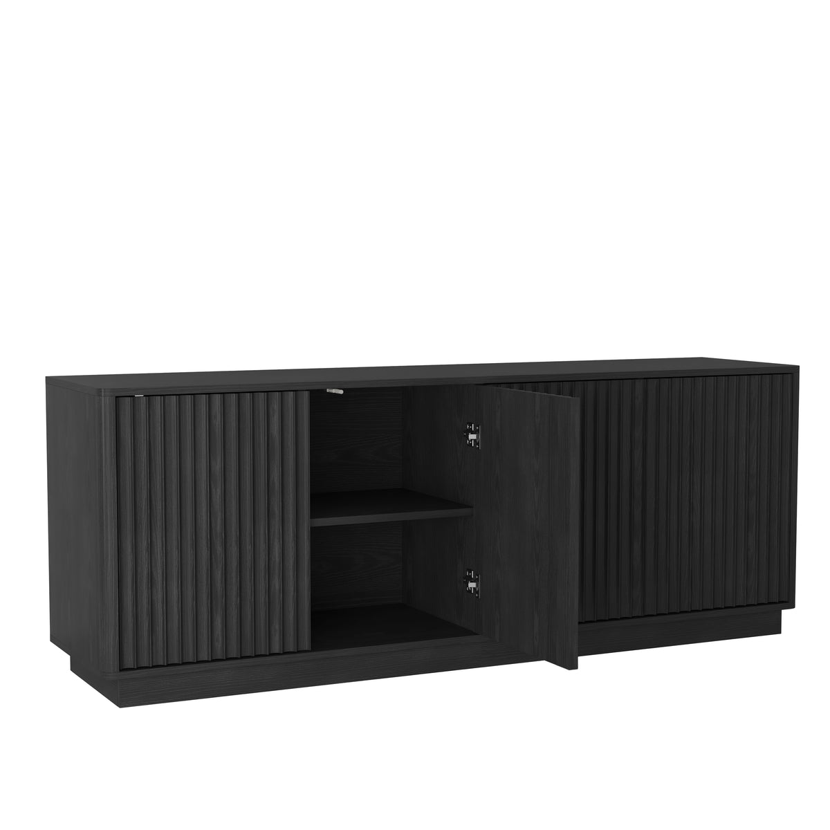 63" Black 4-Door Sideboard Buffet Cabinet