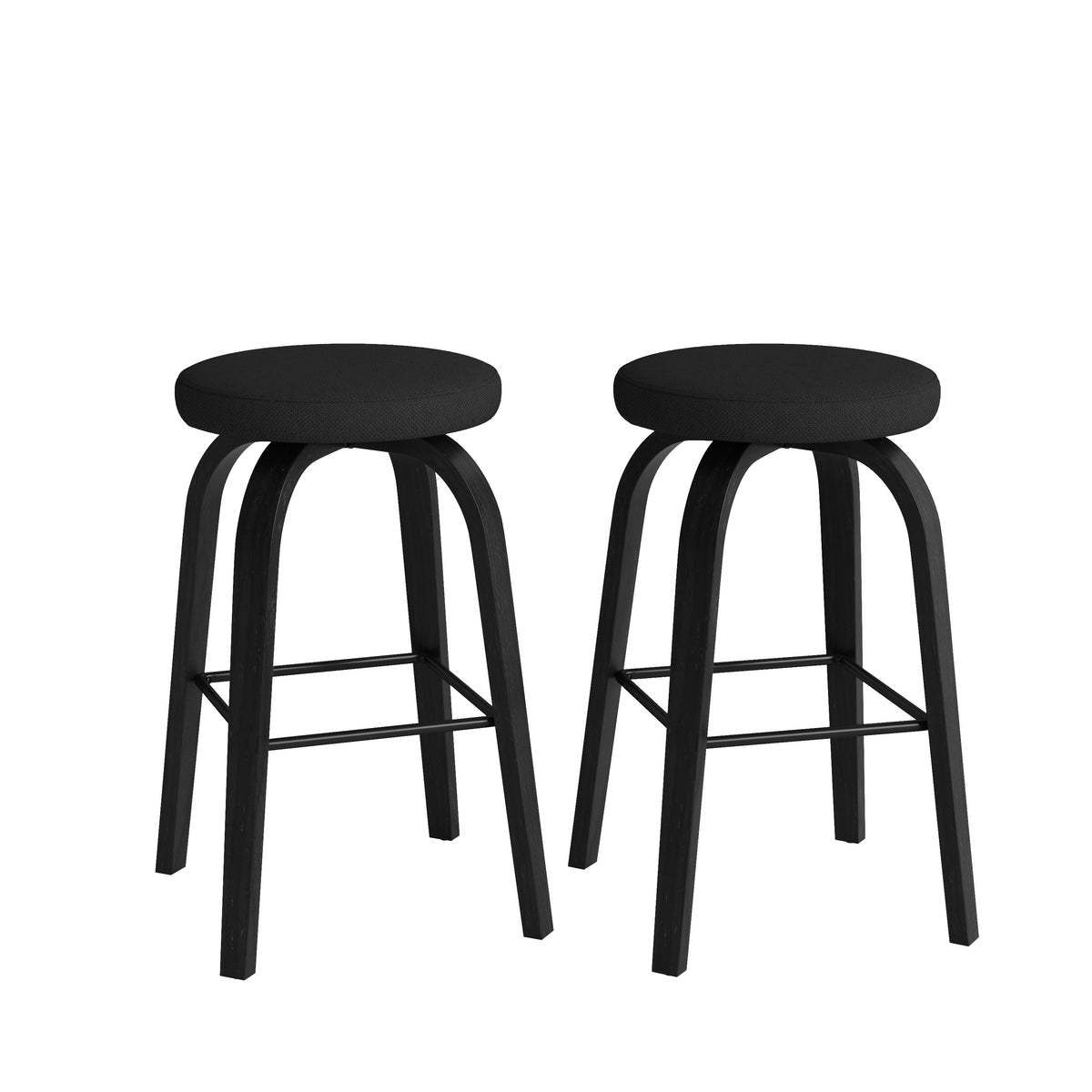 30" Black Swivel Bar Stools – Set of 2