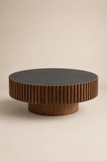 35-Inch Walnut Round Coffee Table
