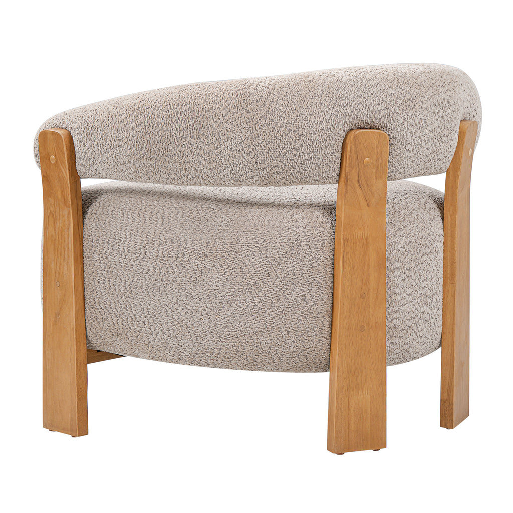28.7" Taupe Bouclé Barrel Chair