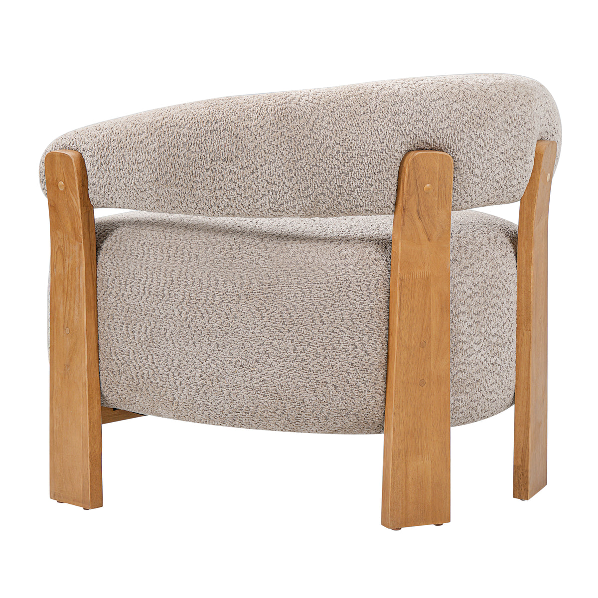 28.7" Taupe Bouclé Barrel Chair
