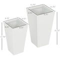 Set of 2 Tall Outdoor Planters with Drainage – White